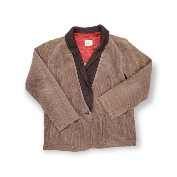 Vintage Ms Lee Corduroy Shawl Blazer‎ Jacket Coat Womens Large - Picture 1 of 10